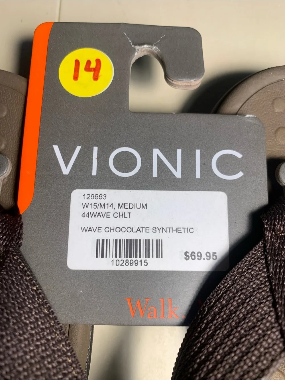Vionic Wave Chocolate Synthetic Sandal Strap